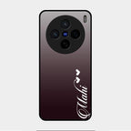 Customize Name Gradient Glass Case Cover Grey For Vivo X200 5G