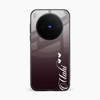 Customize Name Gradient Glass Case Cover Grey For Vivo X300 5G
