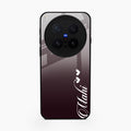 Customize Name Gradient Glass Case Cover Grey For Vivo X300 Pro 5G