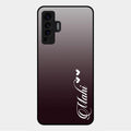 Customize Name Gradient Glass Case Cover Grey For Vivo X50 5G