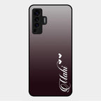 Customize Name Gradient Glass Case Cover Grey For Vivo X50 5G