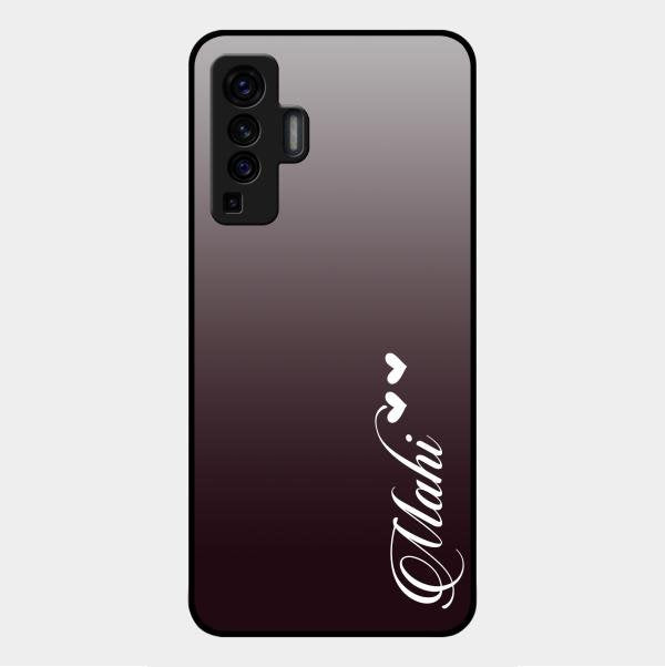 Customize Name Gradient Glass Case Cover Grey For Vivo X50 5G