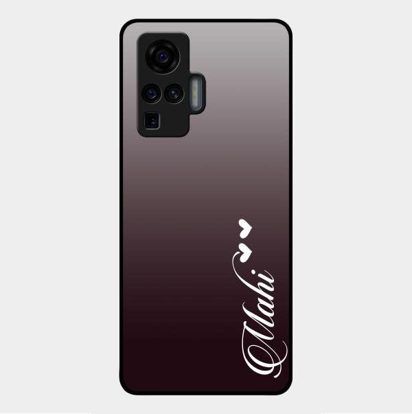 Customize Name Gradient Glass Case Cover Grey For Vivo X50 Pro 5G