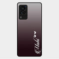 Customize Name Gradient Glass Case Cover Grey For Vivo X60 Pro 5G