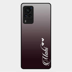 Customize Name Gradient Glass Case Cover Grey For Vivo X60 Pro 5G