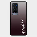 Customize Name Gradient Glass Case Cover Grey For Vivo X60 Pro Plus 5G