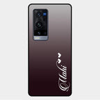 Customize Name Gradient Glass Case Cover Grey For Vivo X60 Pro Plus 5G