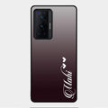 Customize Name Gradient Glass Case Cover Grey For Vivo X70 Pro 5G
