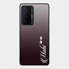 Customize Name Gradient Glass Case Cover Grey For Vivo X70 Pro 5G