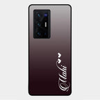 Customize Name Gradient Glass Case Cover Grey For Vivo X70 Pro Plus 5G