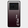 Customize Name Gradient Glass Case Cover Grey For Vivo X80 5G