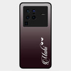 Customize Name Gradient Glass Case Cover Grey For Vivo X80 Pro 5G