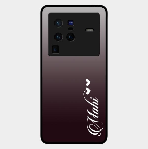 Customize Name Gradient Glass Case Cover Grey For Vivo X80 Pro 5G