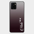 Customize Name Gradient Glass Case Cover Grey For Vivo Y01