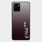 Customize Name Gradient Glass Case Cover Grey For Vivo Y01