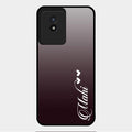 Customize Name Gradient Glass Case Cover Grey For Vivo Y02T