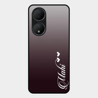 Customize Name Gradient Glass Case Cover Grey For Vivo Y100 5G