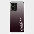 Customize Name Gradient Glass Case Cover Grey For Vivo Y16