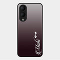 Customize Name Gradient Glass Case Cover Grey For Vivo Y17S