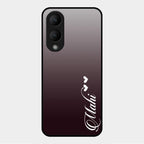 Customize Name Gradient Glass Case Cover Grey For Vivo Y17S