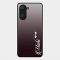 Customize Name Gradient Glass Case Cover Grey For Vivo Y18
