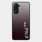 Customize Name Gradient Glass Case Cover Grey For Vivo Y18E