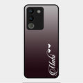Customize Name Gradient Glass Case Cover Grey For Vivo Y200 5G