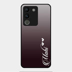 Customize Name Gradient Glass Case Cover Grey For Vivo Y200 5G