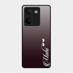 Customize Name Gradient Glass Case Cover Grey For Vivo Y200 Pro 5G