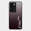 Customize Name Gradient Glass Case Cover Grey For Vivo Y200E 5G