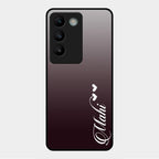 Customize Name Gradient Glass Case Cover Grey For Vivo Y200E 5G