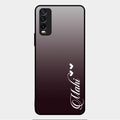 Customize Name Gradient Glass Case Cover Grey For Vivo Y20T