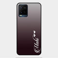 Customize Name Gradient Glass Case Cover Grey For Vivo Y21