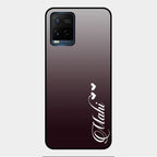 Customize Name Gradient Glass Case Cover Grey For Vivo Y21T