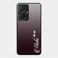 Customize Name Gradient Glass Case Cover Grey For Vivo Y27