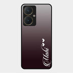 Customize Name Gradient Glass Case Cover Grey For Vivo Y27