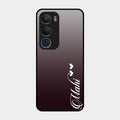 Customize Name Gradient Glass Case Cover Grey For Vivo Y29 5G