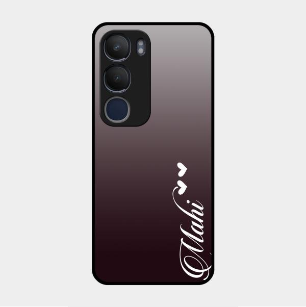 Customize Name Gradient Glass Case Cover Grey For Vivo Y29 5G