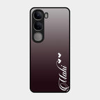 Customize Name Gradient Glass Case Cover Grey For Vivo Y300 5G