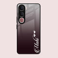 Customize Name Gradient Glass Case Cover Grey For Vivo Y31 5G