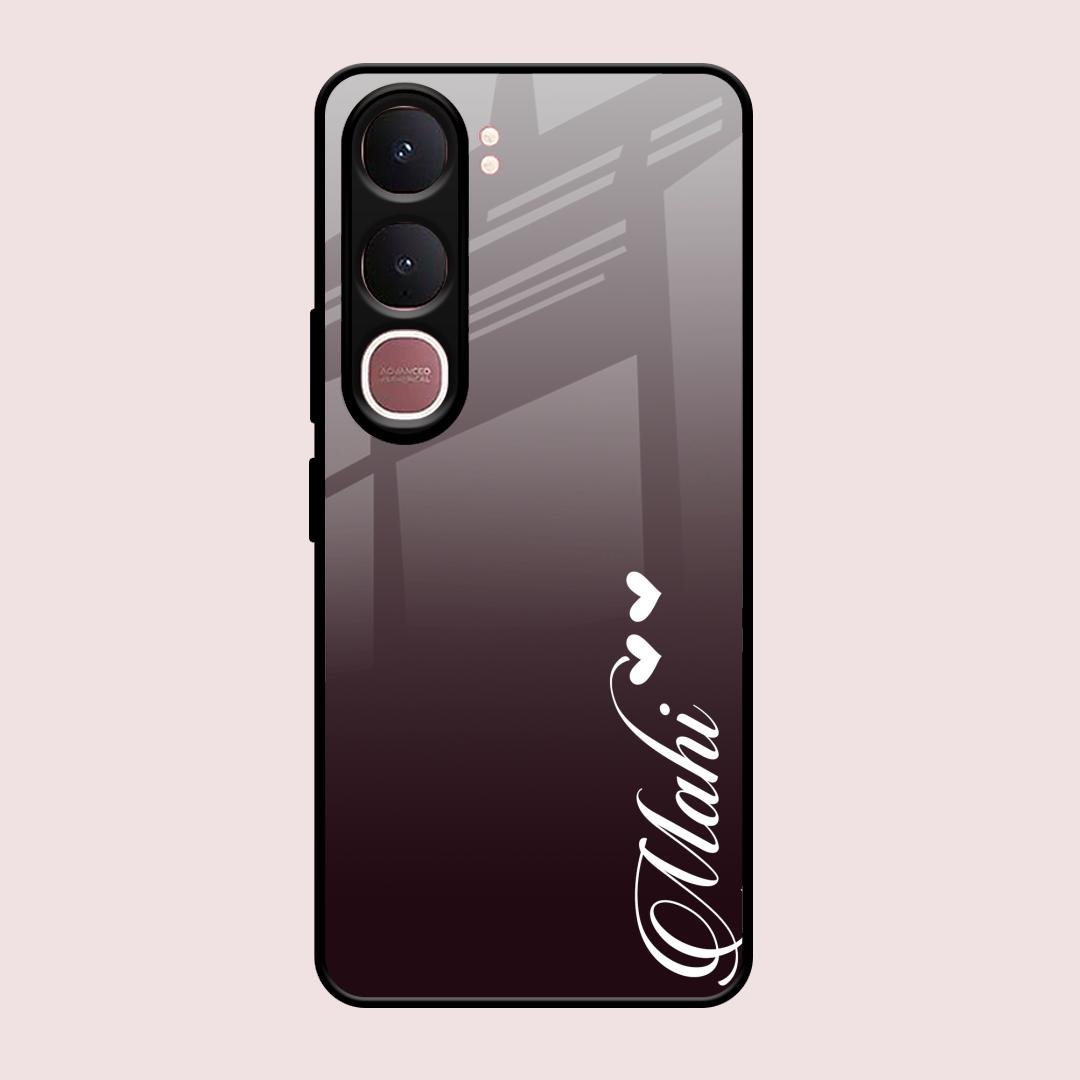 Customize Name Gradient Glass Case Cover Grey For Vivo Y31 5G
