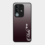 Customize Name Gradient Glass Case Cover Grey For Vivo Y31 Pro 5G