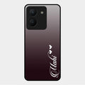 Customize Name Gradient Glass Case Cover Grey For Vivo Y36