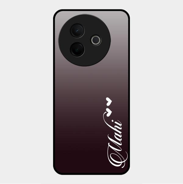 Customize Name Gradient Glass Case Cover Grey For Vivo Y39 5G