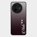 Customize Name Gradient Glass Case Cover Grey For Vivo Y39 5G