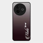 Customize Name Gradient Glass Case Cover Grey For Vivo Y39 5G