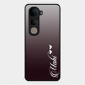 Customize Name Gradient Glass Case Cover Grey For Vivo Y400 5G