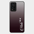 Customize Name Gradient Glass Case Cover Grey For Xiaomi 11I 5G