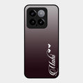 Customize Name Gradient Glass Case Cover Grey For Xiaomi 14 5G