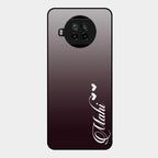 Customize Name Gradient Glass Case Cover Grey For Xiaomi Mi 10I 5G
